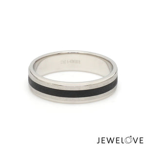 Platinum Couple Unisex Ring with Black Line Ceramic JL PT 1328  Men-s-Ring-only Jewelove