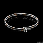Load image into Gallery viewer, Japanese 2-row Platinum &amp; Rose Gold Bracelet for Women with Diamond Cut Balls JL PTB 1260
