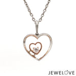 Load image into Gallery viewer, Evara Platinum &amp; Rose Gold Heart Single Diamond Pendant JL PT P 325
