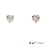 Load image into Gallery viewer, Evara Platinum Diamond Heart Earrings JL PT E 326   Jewelove.US
