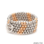 Load image into Gallery viewer, Japanese 5 Row Flexible Platinum Rose Gold Fusion Ring with Diamond Cutting JL PT 1374
