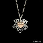 Load image into Gallery viewer, Maple Leaf Heart Platinum Rose Gold Fusion Pendant JL PT P 211   Jewelove.US
