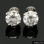 Load image into Gallery viewer, 3 Carat Lab Grown Solitaire Diamond Earrings in Platinum SJ PTO E LG-152
