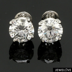 3 Carat Lab Grown Solitaire Diamond Earrings in Platinum SJ PTO E LG-152