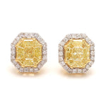 Load image into Gallery viewer, 18K Yellow Gold Earrings with Natural Fancy Yellow &amp; White Diamonds JL AU E 103
