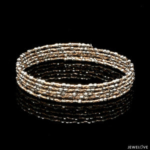 Unique 5-Row Japanese Platinum & Rose Gold Bracelet for Women JL PTB 775