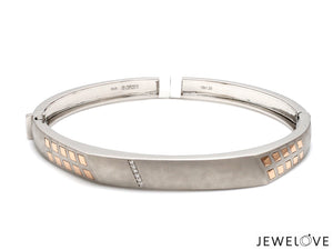 Platinum Rose Gold Diamond Bracelet with Matte Finish for Men JL PTB 1181   Jewelove.US