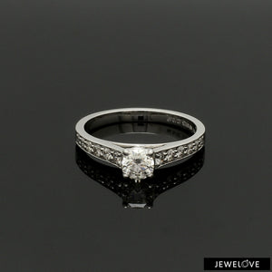 1 Carat Solitaire Diamond Shank Platinum Ring JL PT 1324-C   Jewelove.US
