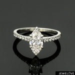 Load image into Gallery viewer, Marquise Cut Solitaire Diamond Shank Platinum Lab Grown Diamond Ring JL PT 19019-LGD
