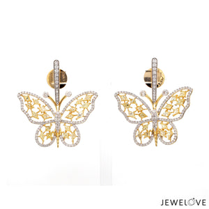 Natural Fancy Color Yellow Diamond Butterfly Pendant Chain Set for Women JL AU PE YD 101