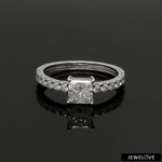 Load image into Gallery viewer, 1-Carat Princess Cut Solitaire Diamond Shank Platinum Ring JL PT 1313-C   Jewelove.US

