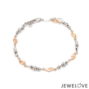 Designer Platinum & Rose gold Bracelet with Diamond Cut Balls JL PTB 1214   Jewelove.US