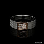 Load image into Gallery viewer, Parallel Paths Platinum Couple Rings with Rose Gold &amp; Diamonds JL PT 966

