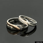 Load image into Gallery viewer, Platinum Love Bands with Rose Gold &amp; Diamonds JL PT 1438
