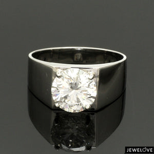 4-Carat Lag Grown Solitaire Platinum Ring for Men JL PT LG 1391