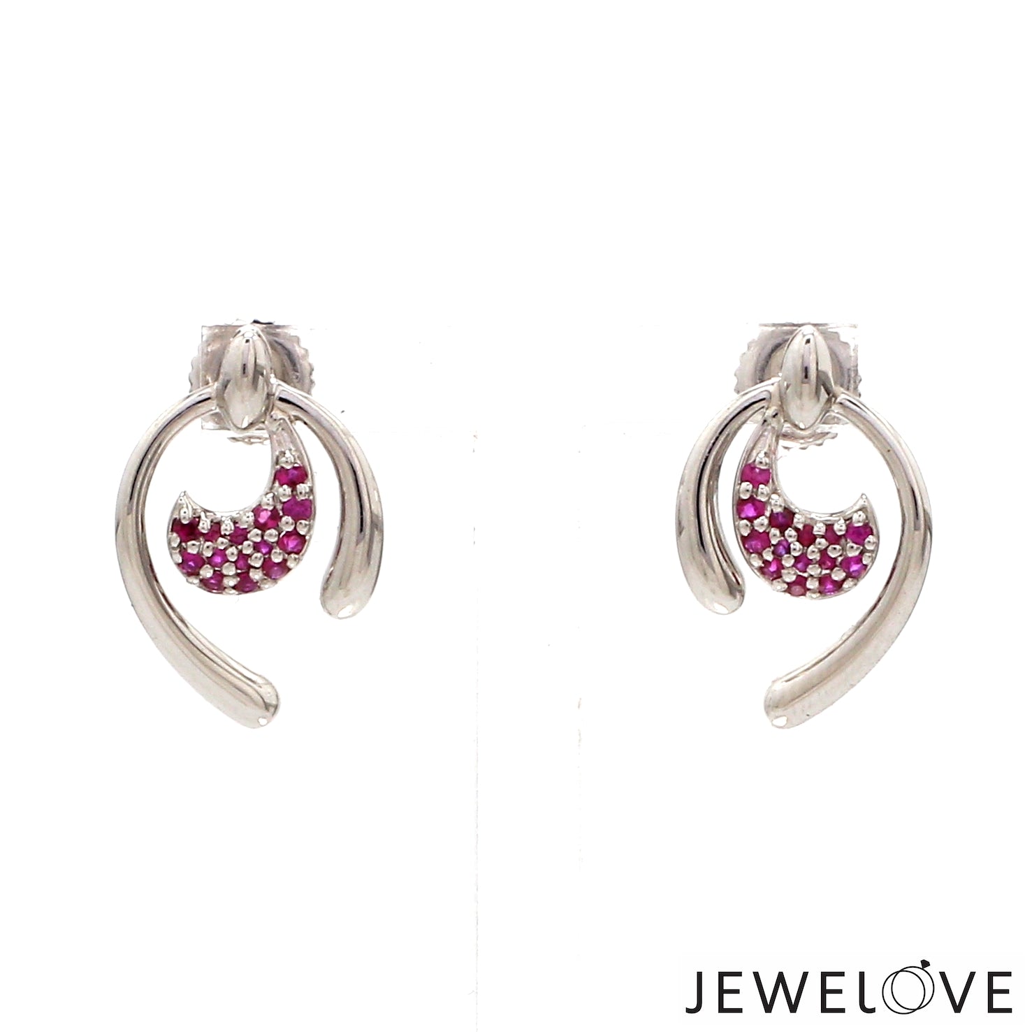 Platinum Ruby Earrings for Women JL PT E NL8636R