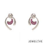 Load image into Gallery viewer, Platinum Ruby Earrings for Women JL PT E NL8636R   Jewelove.US
