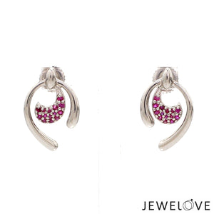 Platinum Ruby Earrings for Women JL PT E NL8636R