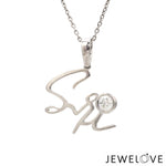 Load image into Gallery viewer, 50-Pointer Solitaire Platinum Name Pendant JL PT P 331   Jewelove.US
