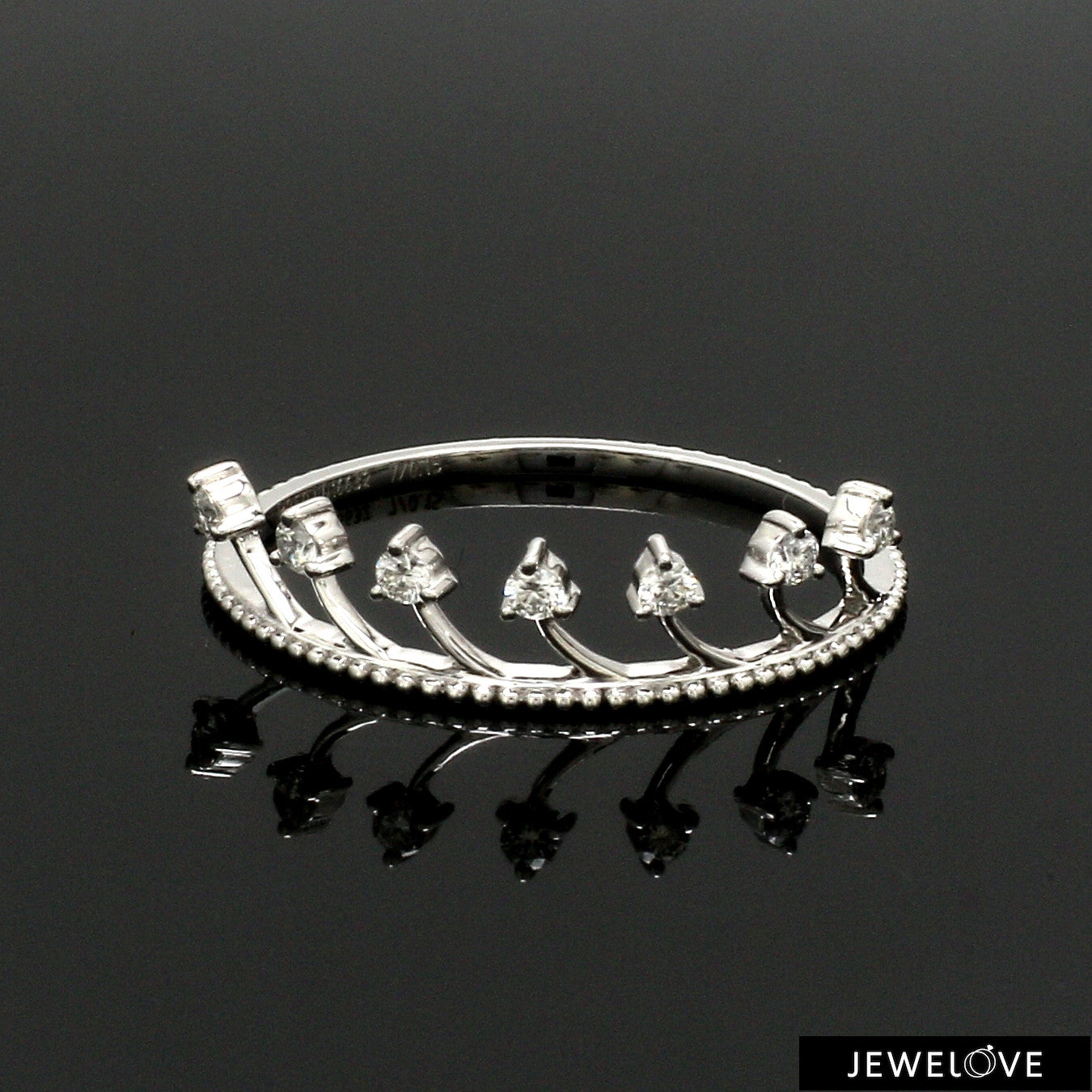 Beautiful Crown Platinum Diamond Ring for Women JL PT LR 129