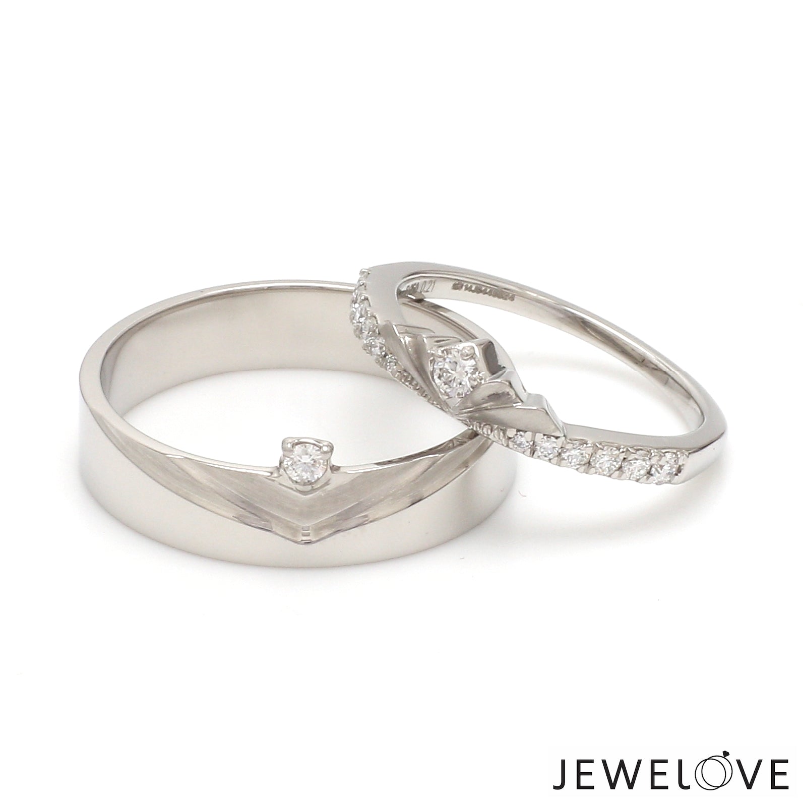 Platinum Diamond Couple Ring JL PT 1364