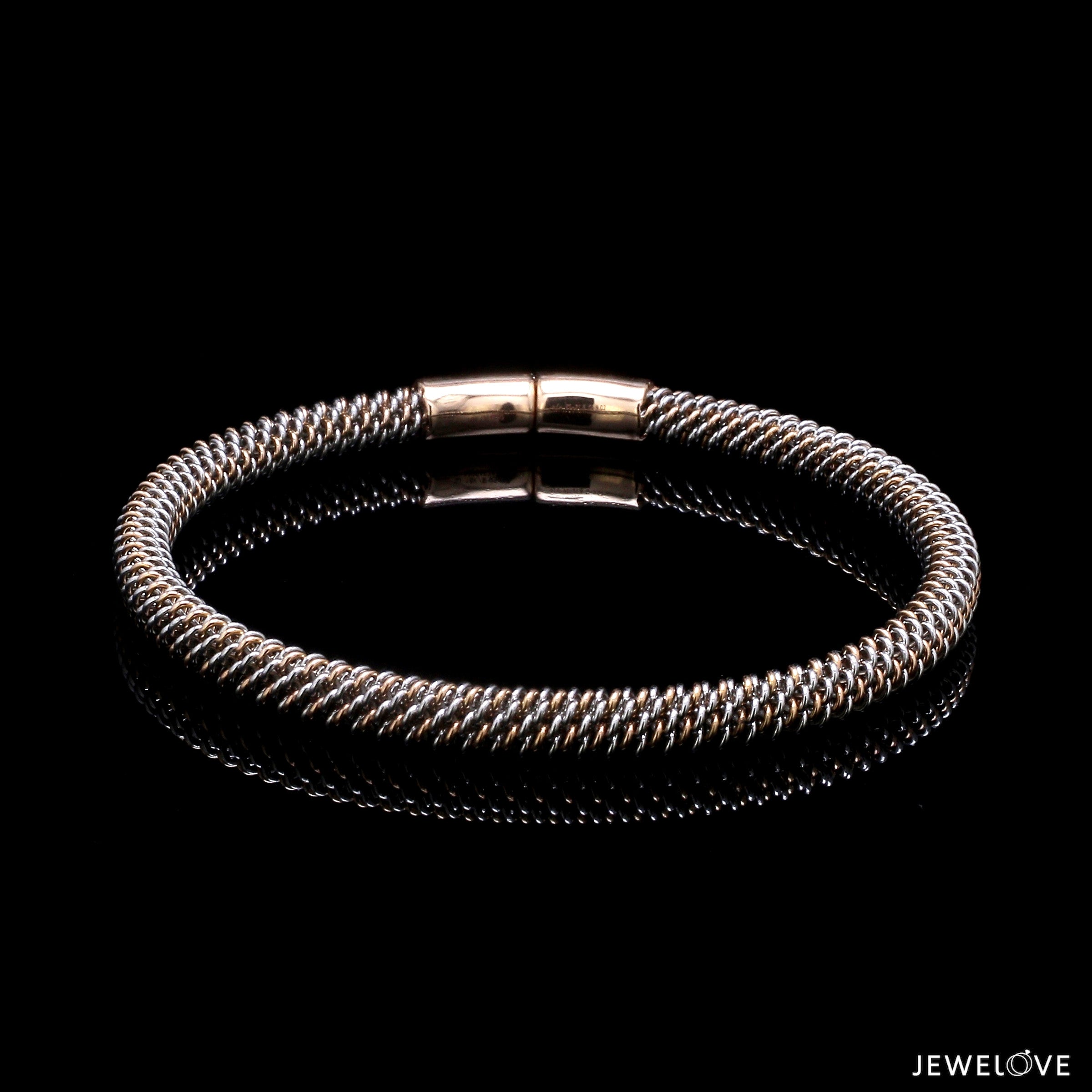 5mm Platinum & Rose Gold Bracelet for Men JL PTB 1087-RG
