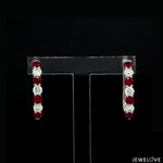 Load image into Gallery viewer, Platinum Diamond Earrings with Ruby for Women JL PT E 368
