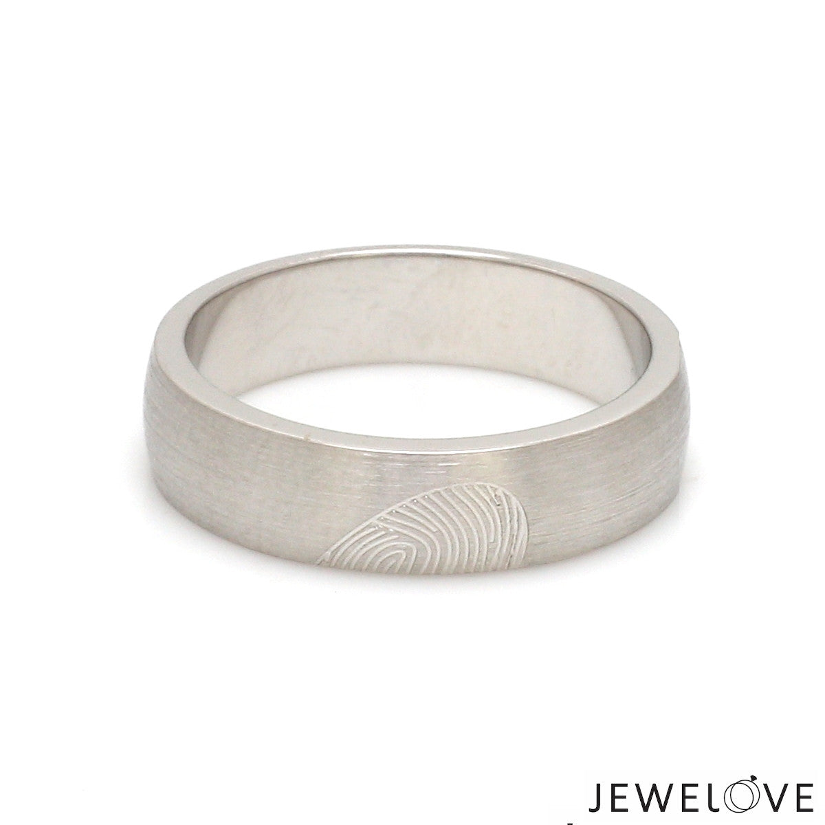 Fingerprints Heart Platinum Love Bands Couple Rings JL PT 1405