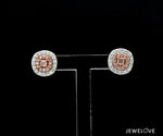 Load image into Gallery viewer, 18K Rose Gold Cushion Earrings with Pink Cushion Cut &amp; White Round Diamond JL AU PD 104
