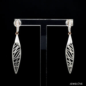 Platinum Rose Gold Diamond Earrings for Women JL PT E 347