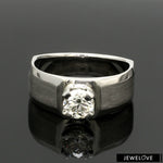 Load image into Gallery viewer, 1-Carat Lab Grown Solitaire Heavy Platinum Ring for Men JL PT LG 983-A
