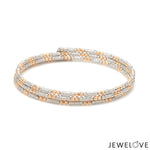 Load image into Gallery viewer, Japanese 3-row Platinum &amp; Rose Gold Bracelet for Women with Diamond Cut Balls JL PTB 1223
