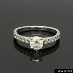 Load image into Gallery viewer, 1-Carat Solitaire Lab Grown Diamond Accents Platinum Engagement Ring JL PT LG-1435
