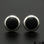 Load image into Gallery viewer, Platinum Cufflinks with Black Stone for Men JL PT C 02   Jewelove
