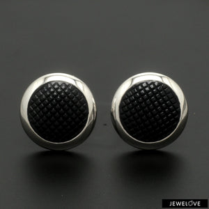 Platinum Cufflinks with Black Stone for Men JL PT C 02   Jewelove