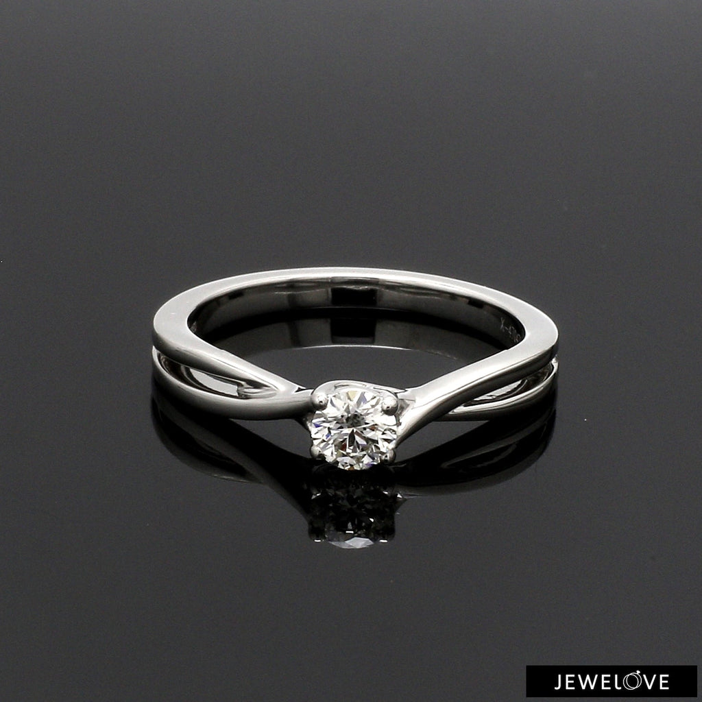 70-Pointer 4 Prong Platinum Solitaire Ring with a Twist JL PT 676-C   Jewelove.US
