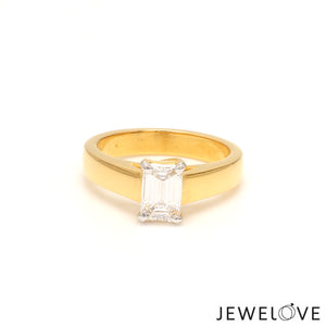 70-Pointer Emerald Cut Solitaire Diamond 18K Yellow Gold Ring JL AU RS EM 127Y   Jewelove.US