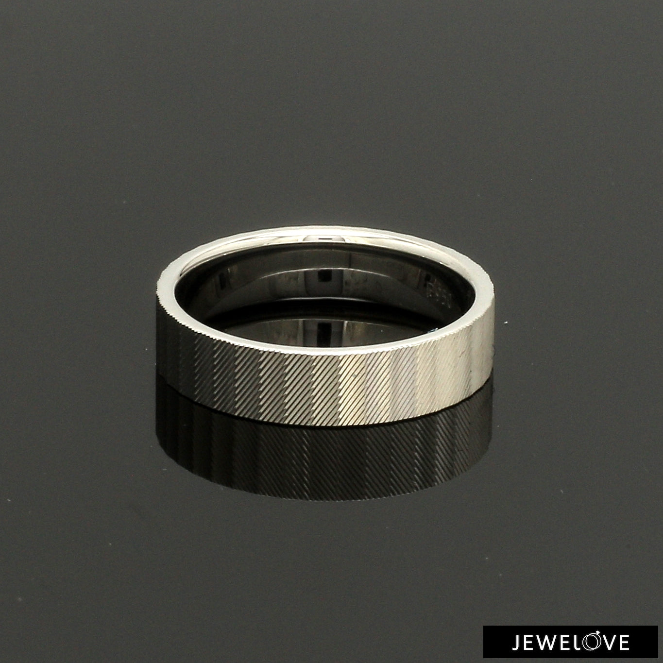 Platinum Unisex Couple Rings with Unique Texture JL PT 1333  Women-s-Band-only Jewelove.US