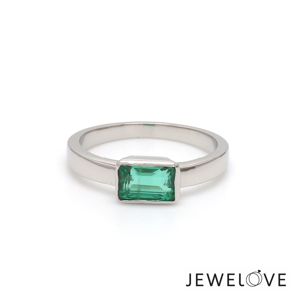 Platinum Ring with Emerald JL PT 1309   Jewelove