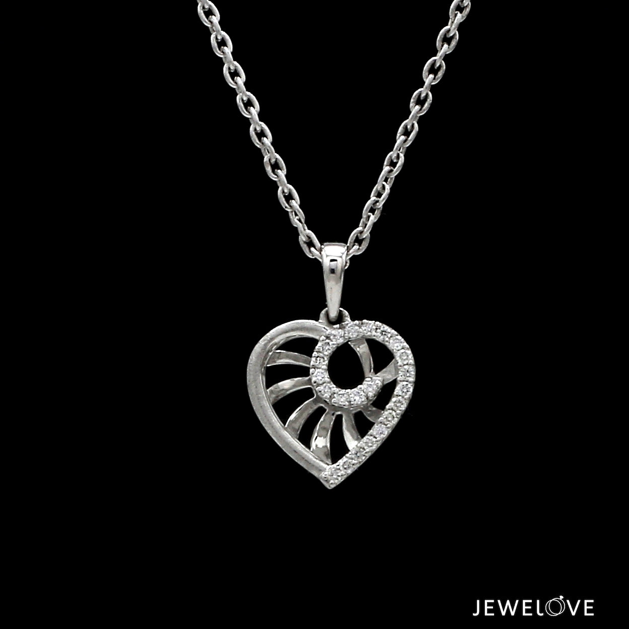 Evara Platinum Diamonds Heart Pendant JL PT P 328   Jewelove.US