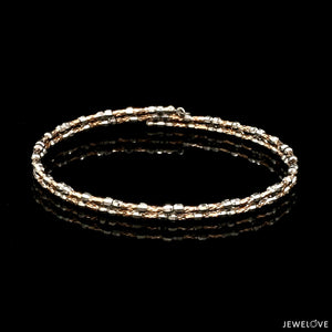 Unique 2-Row Japanese Platinum & Rose Gold Bracelet for Women JL PTB 774