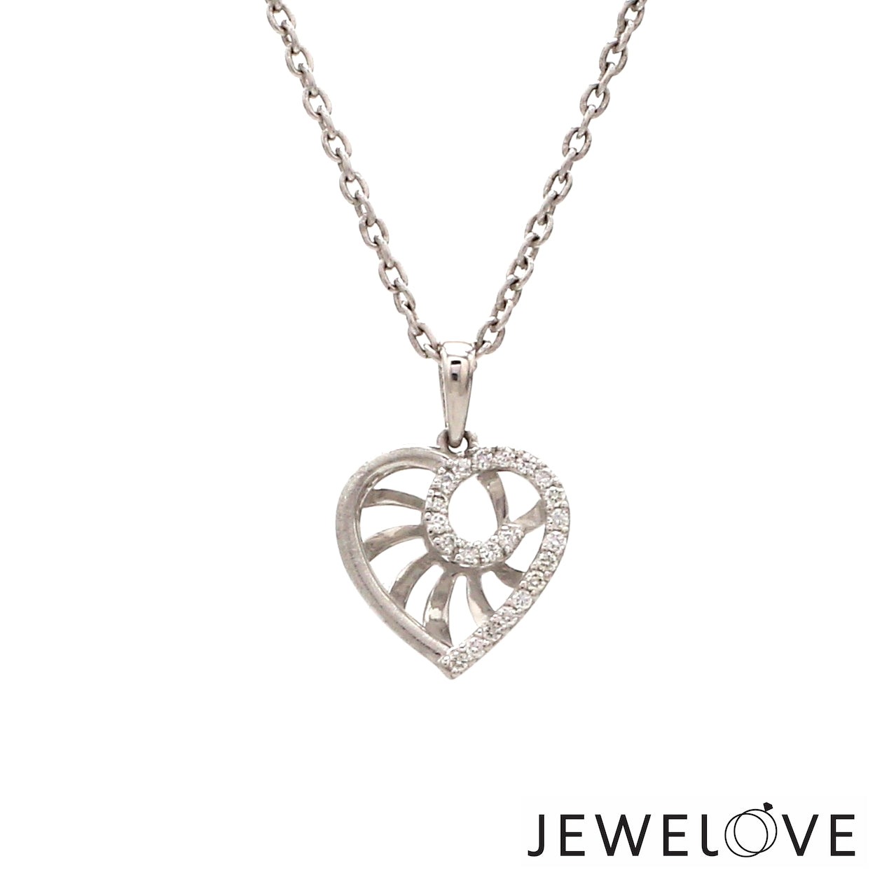 Evara Platinum Diamonds Heart Pendant JL PT P 328   Jewelove.US