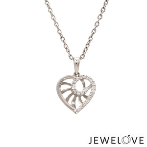 Evara Platinum Diamonds Heart Pendant JL PT P 328   Jewelove.US