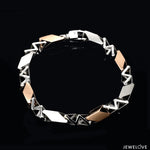 Load image into Gallery viewer, Men of Platinum | 7.75mm Platinum Rose Gold Bracelet for Men JL PTB 1358
