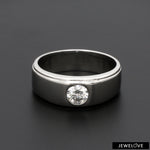 Load image into Gallery viewer, Classic Platinum Solitaire Love Bands SJ PTO 101 - Hi-Polish   Jewelove.US
