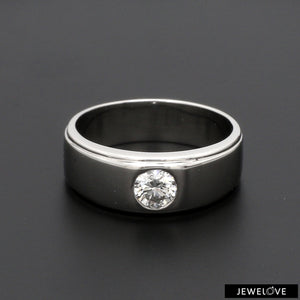 Classic Platinum Solitaire Love Bands SJ PTO 101 - Hi-Polish   Jewelove.US