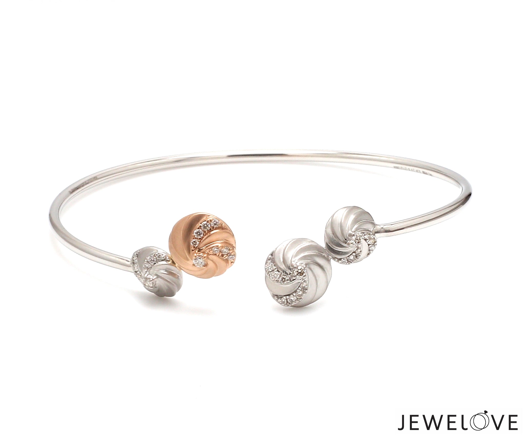 Platinum Rose Gold Diamond Bracelet for Women JL PTB 1202   Jewelove.US