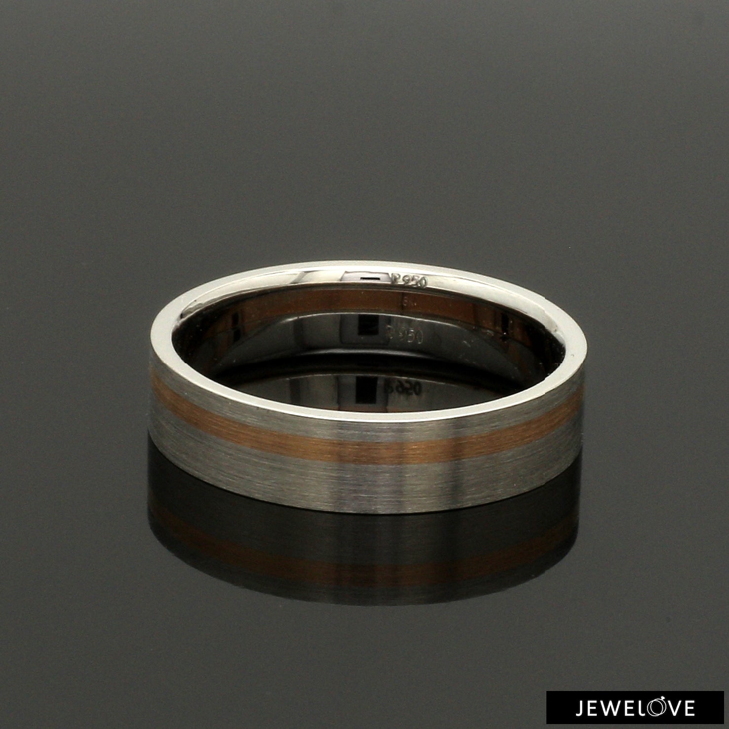 Platinum Ring with a Rose Gold Streak JL PT 1003