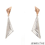 Load image into Gallery viewer, Evara Platinum Rose Gold Diamonds Earrings for Women JL PT E 311   Jewelove.US
