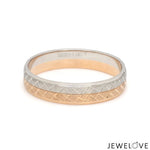 Load image into Gallery viewer, Platinum Love Bands with Rose Gold Unisex Ring JL PT 1407
